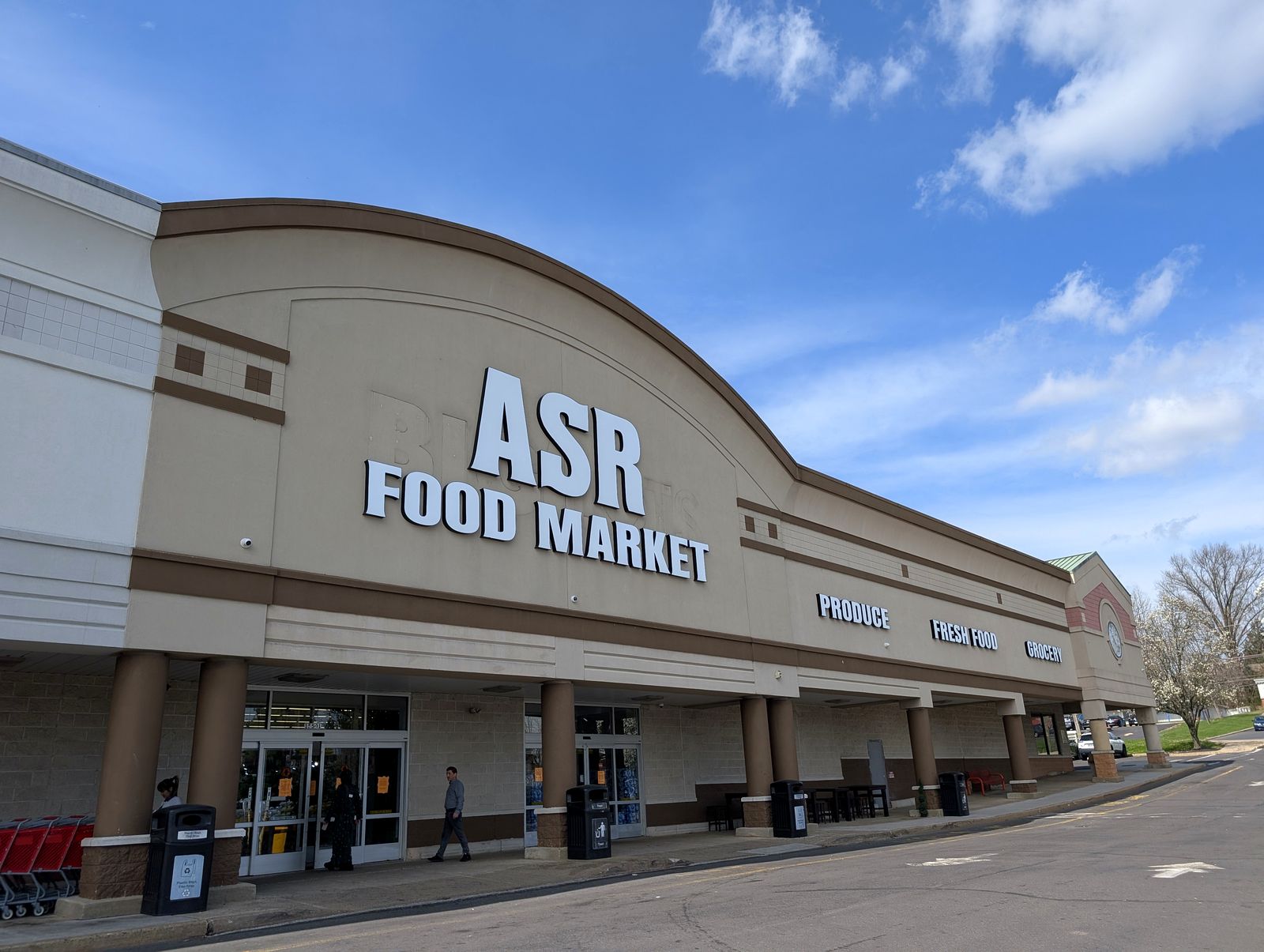 The ASR Food Market storefront sign on the arched facade at 15501 Bustleton Ave.