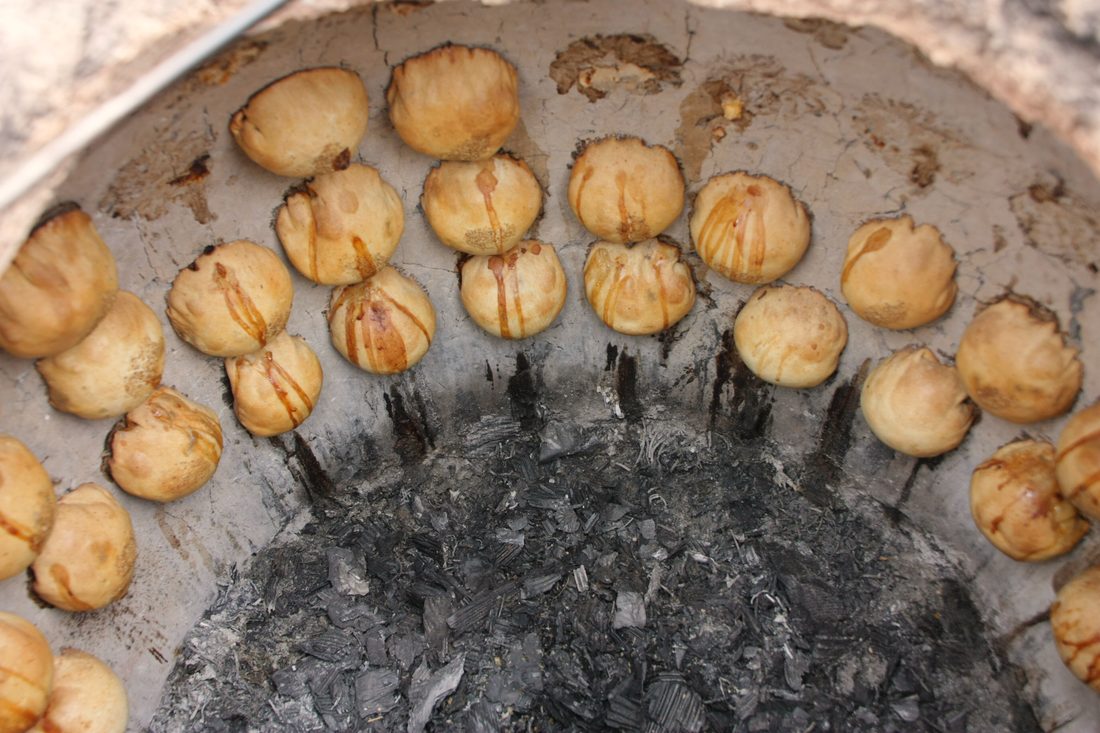 Samsa pastries baked in the tandoor