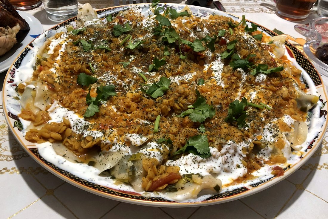 Manti — steamed dumplings with meat