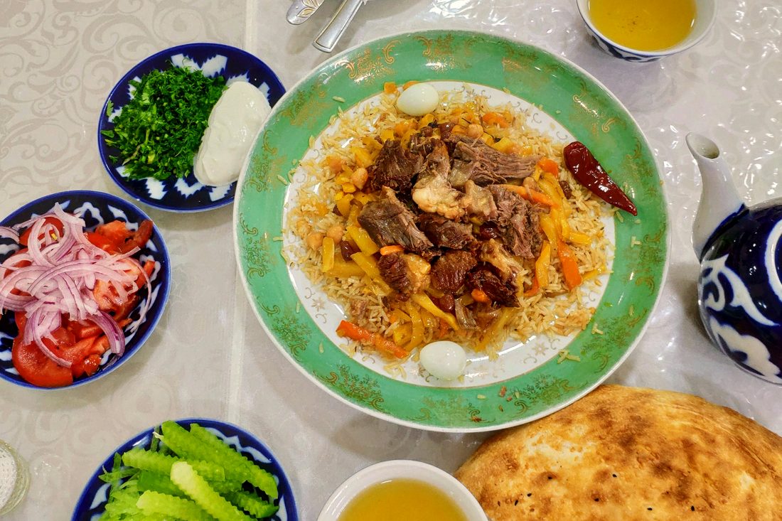 Plov — Uzbek rice with lamb, carrots and chickpeas