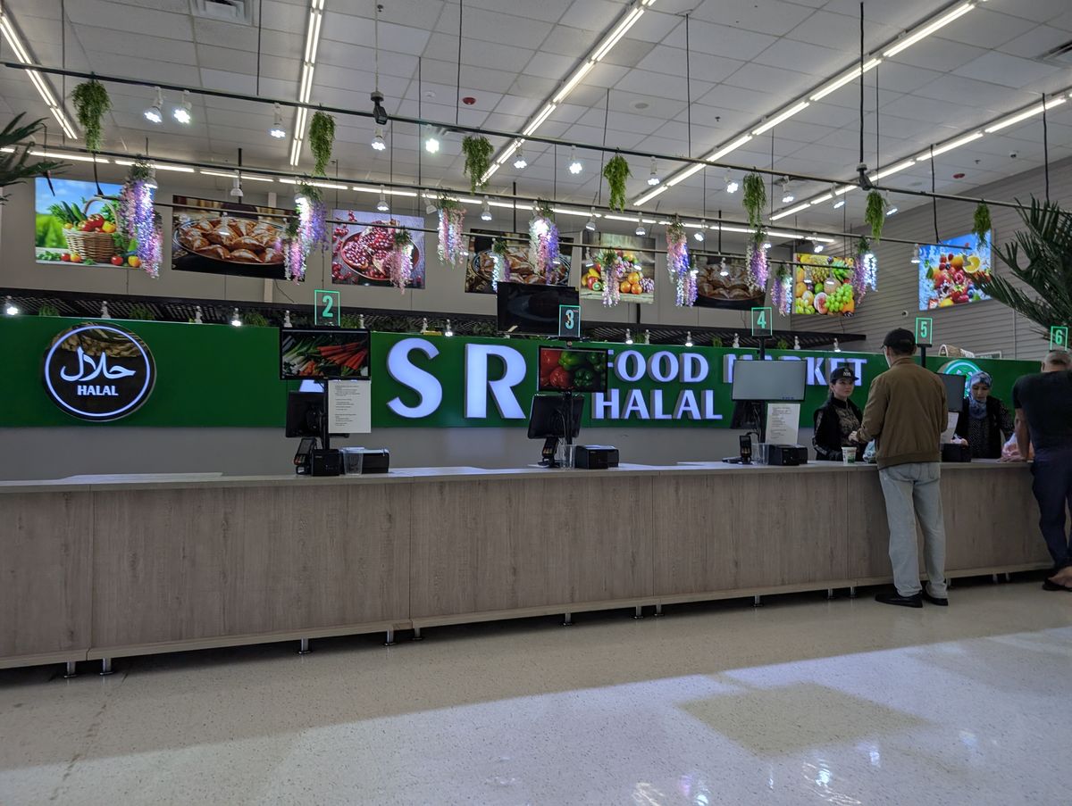Halal service counter and registers