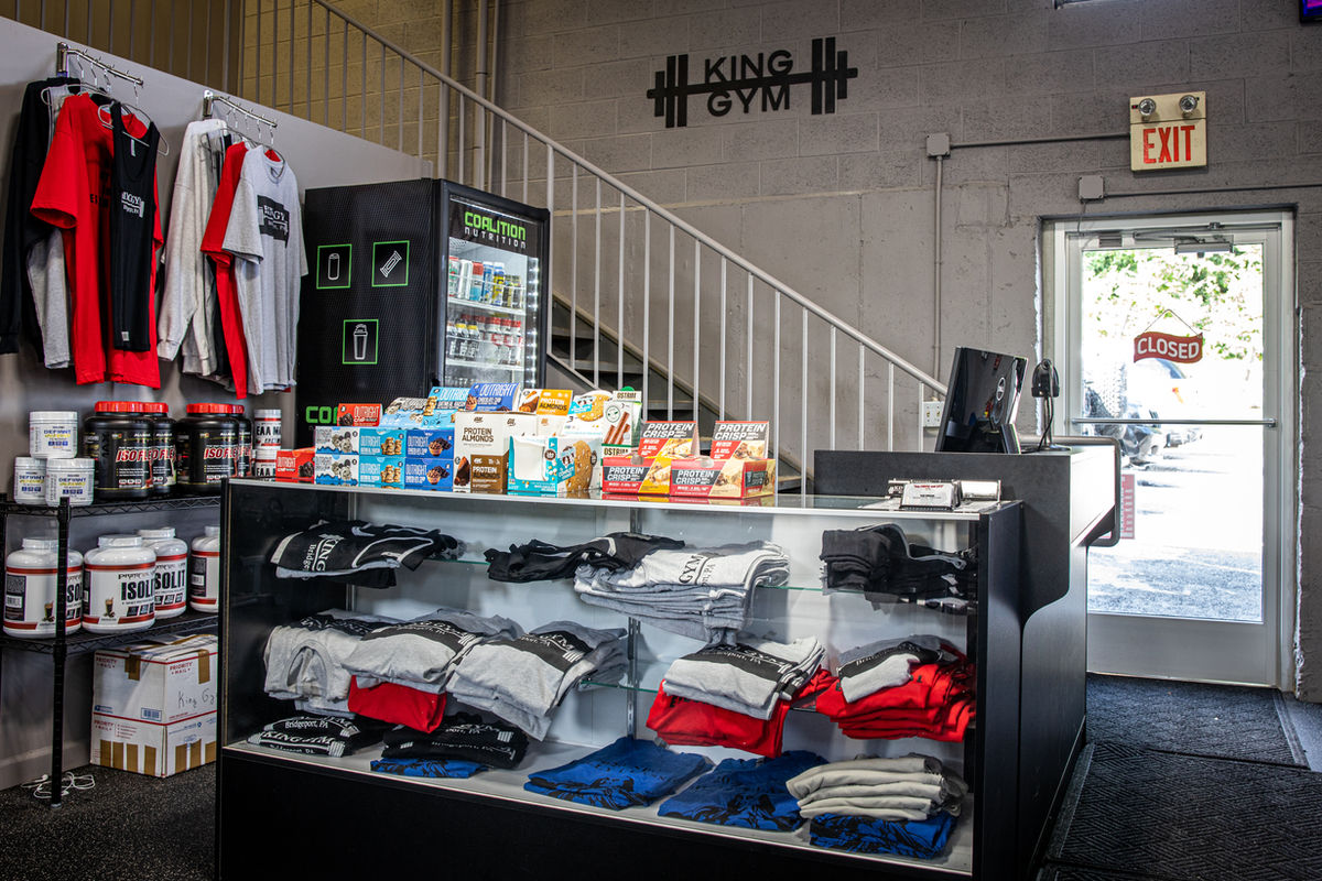 King Gym front desk and retail area